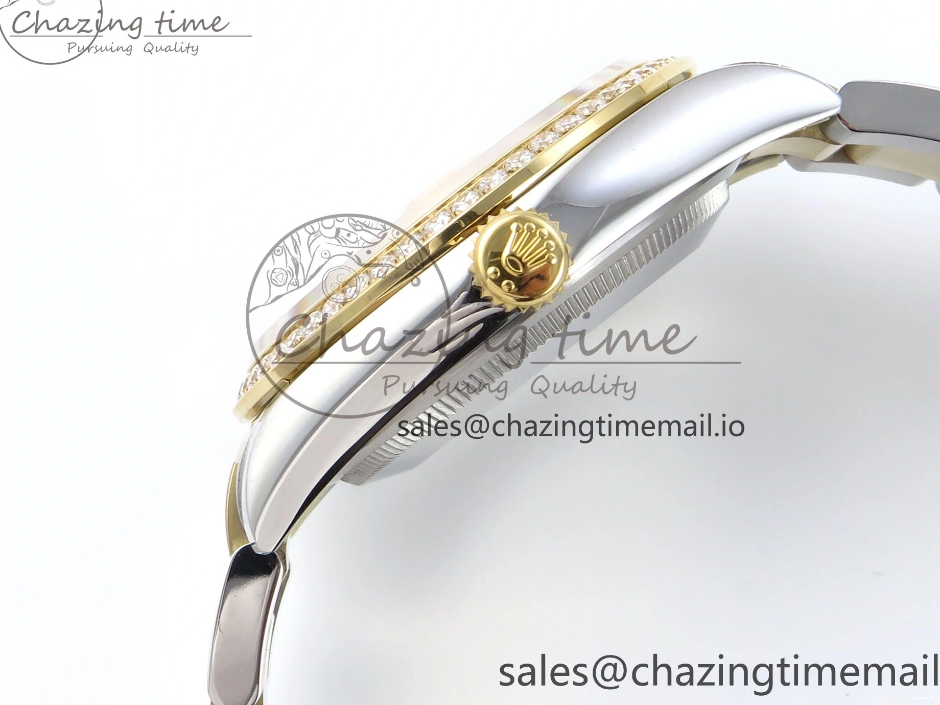 YG Textured Diamonds 126283RBR Dial YG Oyster EWEF SS Best Edition DateJust A3235 Bracelet on 36 0420